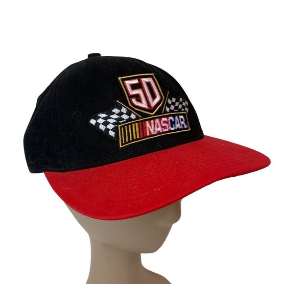 Nascar 50th Anniversary Hat Cap 1948-1998 Black Red Snapback Chase Made in USA - Picture 1 of 8